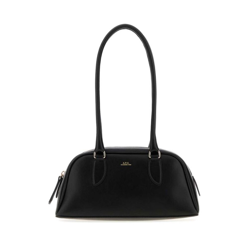A.P.C. Women Black Leather Small Paloma Shoulder Bag